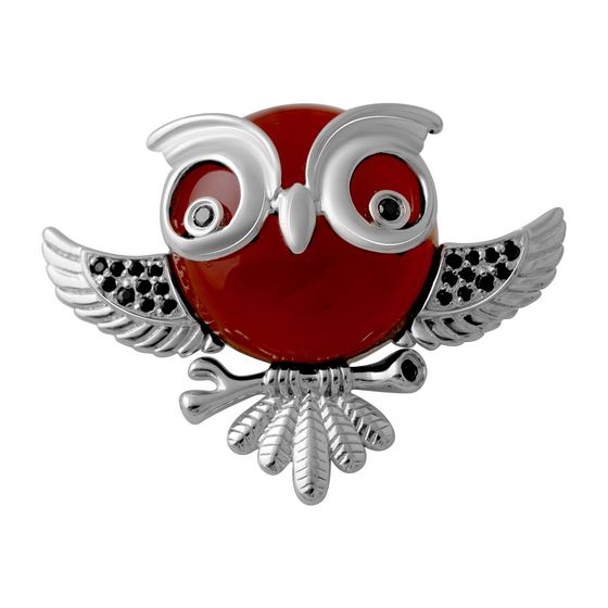 Серебряная брошка с