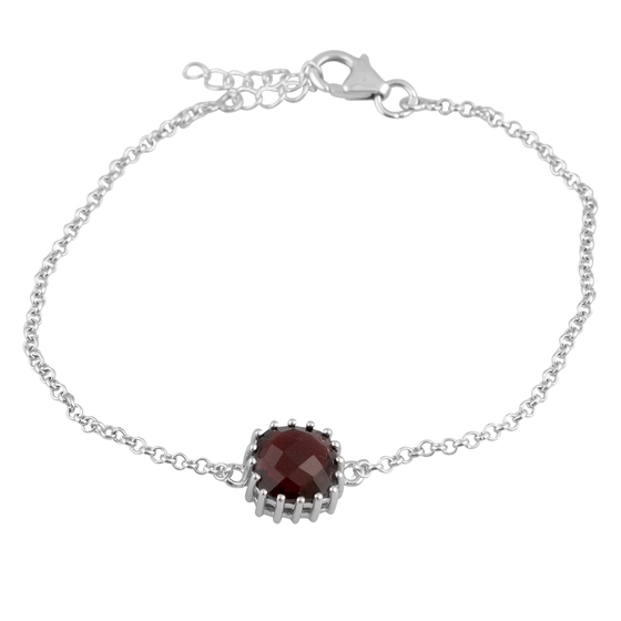 Серебряный браслет с гранатом 1.82ct