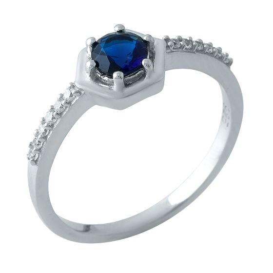 Серебряное кольцо с сапфиром nano 0.375ct