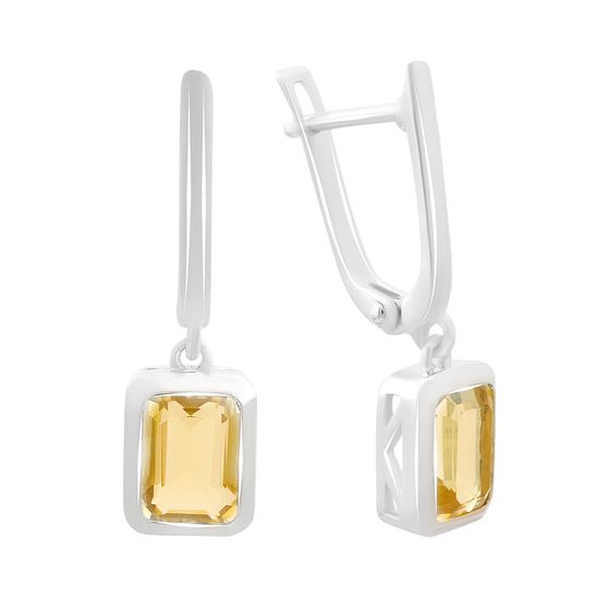 Серебряные серьги с цитрином nano 2.417ct