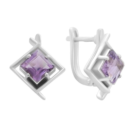 Серебряные серьги с аметистом 2.942ct
