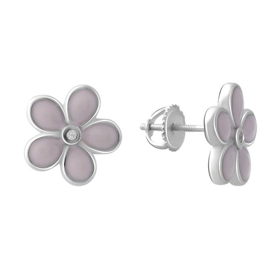 Серебряные серьги с емаллю