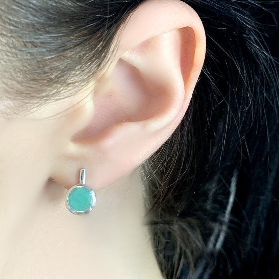Серебряные серьги с изумрудом 1.583ct