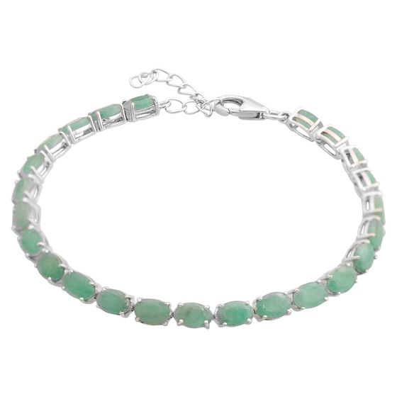 Серебряный браслет с изумрудом