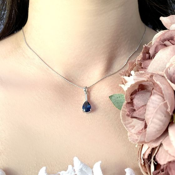 Серебряная подвеска с топазом Лондон Блю 1.668ct