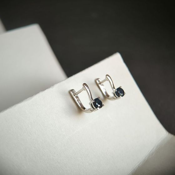 Серебряные серьги с сапфиром 1.313ct
