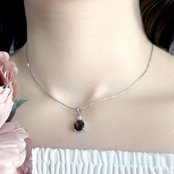 Серебряная подвеска с раухтопазом (дымчатым кварцем) 2.199ct