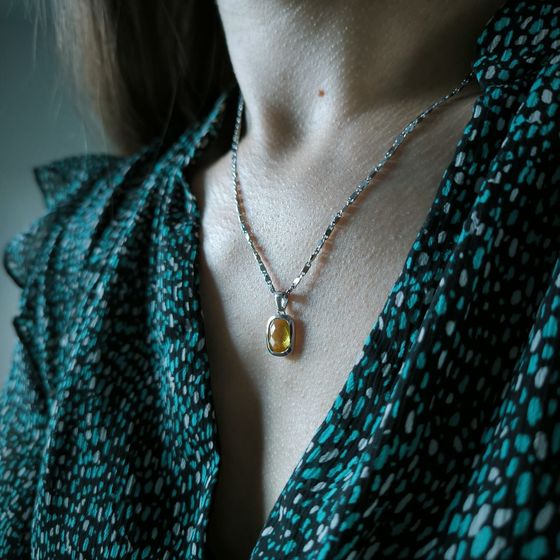 Серебряная подвеска с цитрином nano