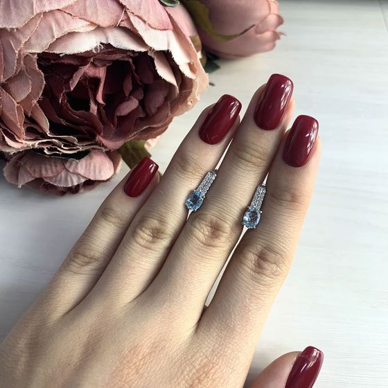 Серебряные серьги с топазом 2.106ct