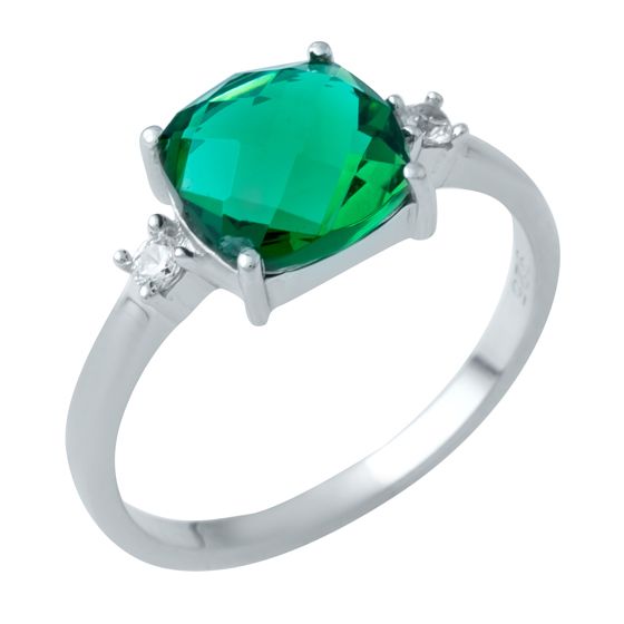 Серебряное кольцо с изумрудом nano 1.987ct