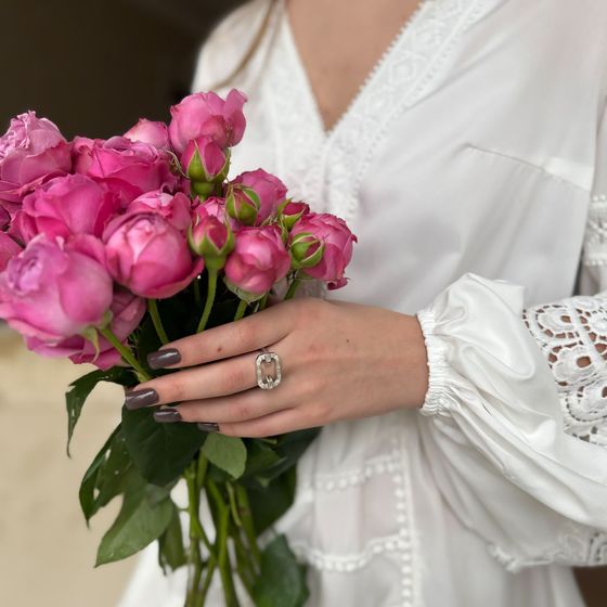 Серебряное кольцо с фианитами