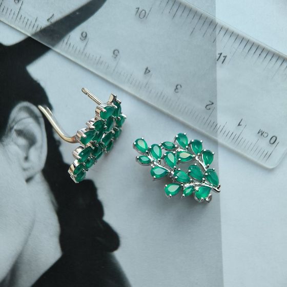 Серебряные серьги с агатом 5.675ct