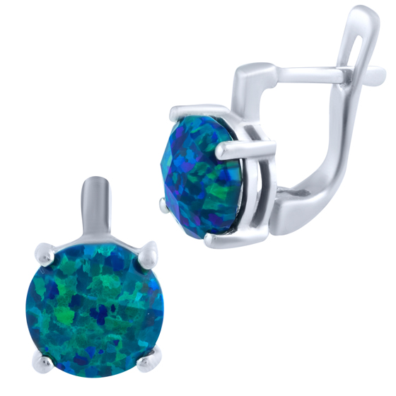 Серебряные серьги с опалом 2.3ct