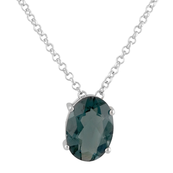 Серебряное колье с топазом Лондон Блю 4.66ct