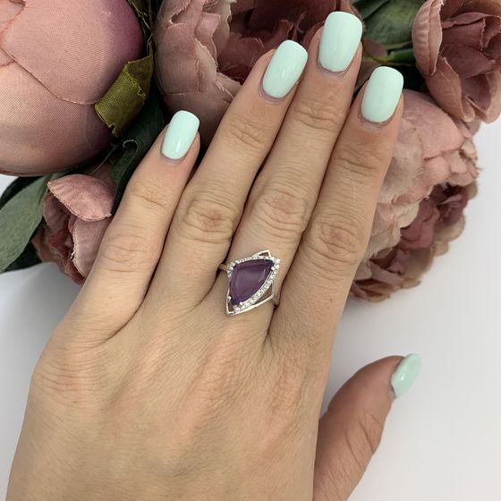Серебряное кольцо с александритом 4.681ct