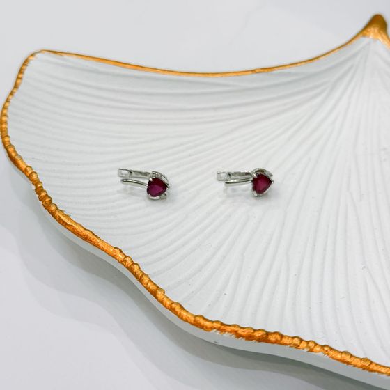 Серебряные серьги с рубином 2.118ct