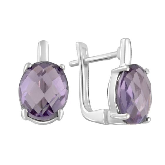 Серебряные серьги с александритом 6.65ct