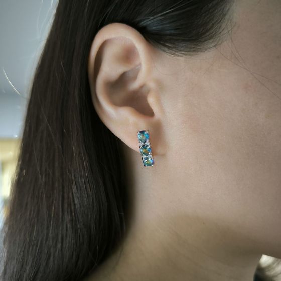 Серебряные серьги с мистик топазом 2.49ct