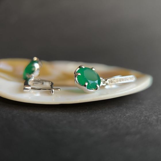 Серебряные серьги с агатом 4.929ct