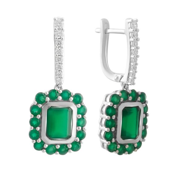 Серебряные серьги с агатом 7.73ct