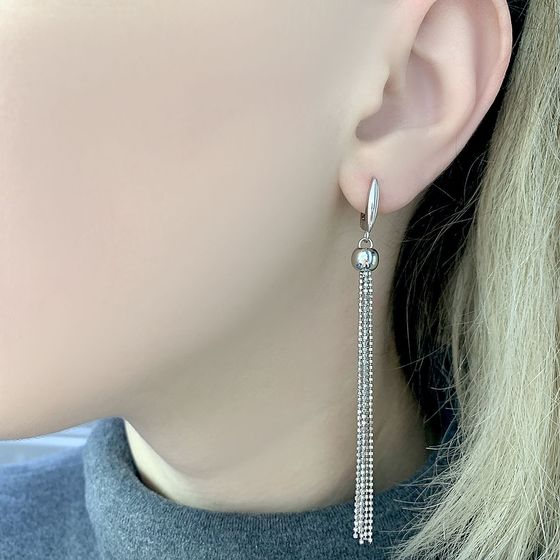 Серебряные серьги без камней