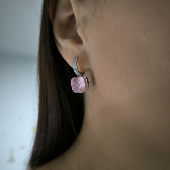 Серебряные серьги с фианитами
