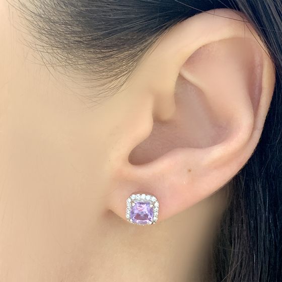 Серебряные серьги с аметистом 1.52ct