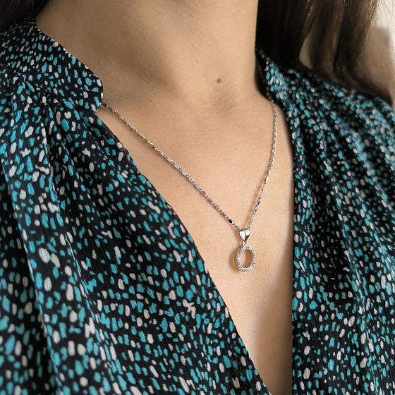 Серебряная подвеска с фианитами