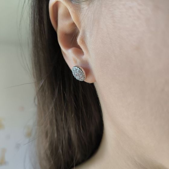 Серебряные серьги с фианитами