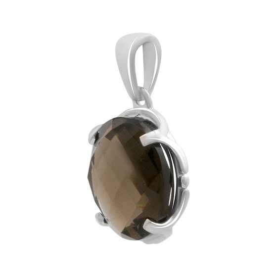Серебряная подвеска с раухтопазом (дымчатым кварцем) 4.387ct
