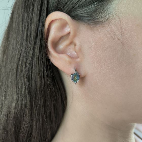 Серебряные серьги с мистик топазом 1.817ct