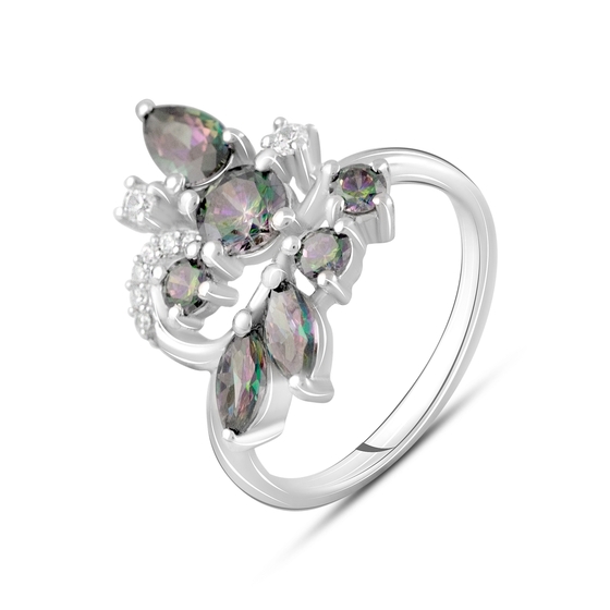 Серебряное кольцо с мистик топазом 2.985ct