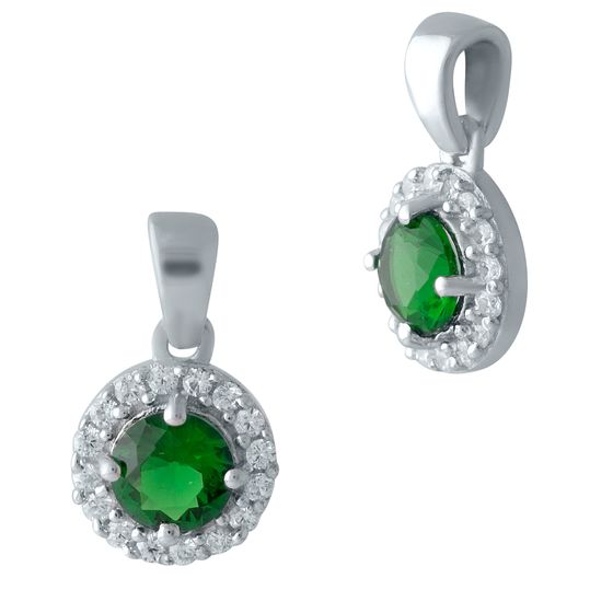 Серебряная подвеска с изумрудом nano 0.58ct