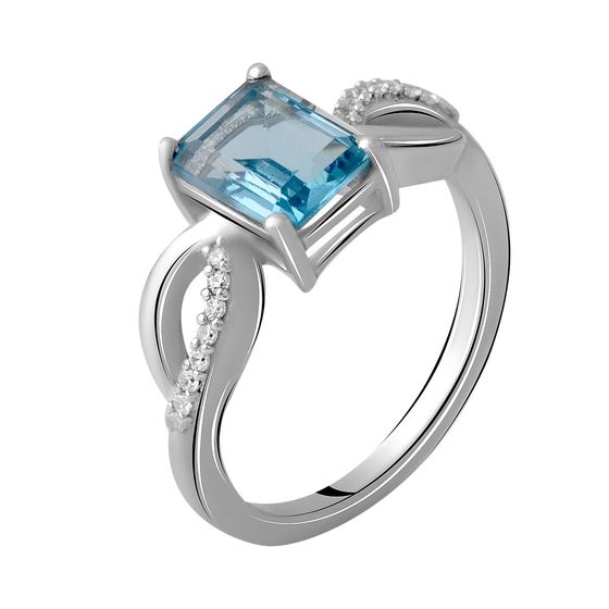 Серебряное кольцо с топазом Лондон Блю 1.547ct