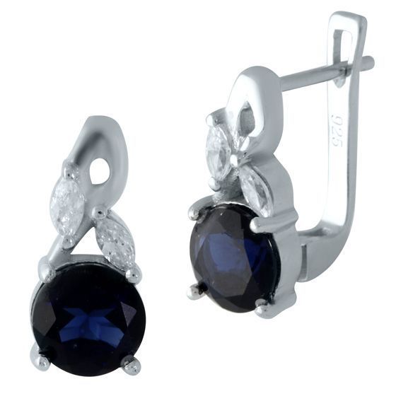 Серебряные серьги с сапфиром nano 2.35ct