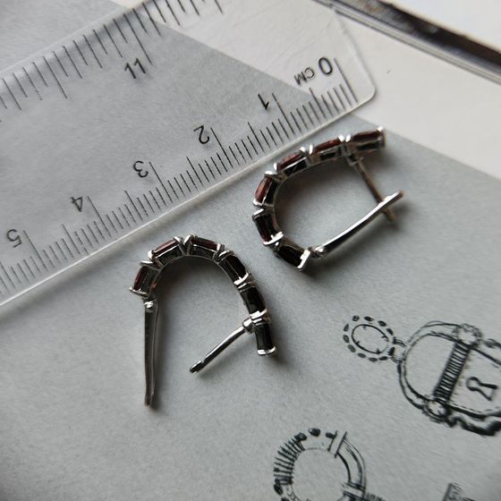 Серебряные серьги с гранатом 5.88ct