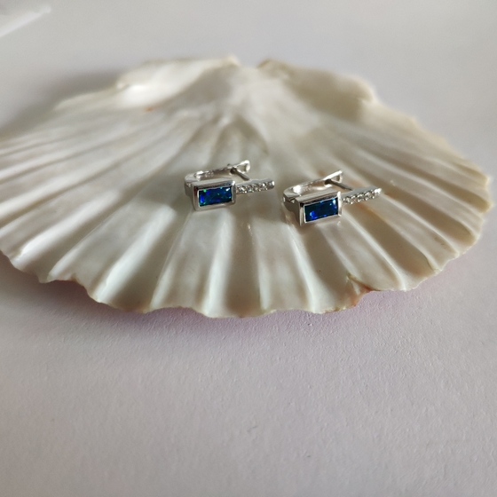 Серебряные серьги с опалом 0.498ct