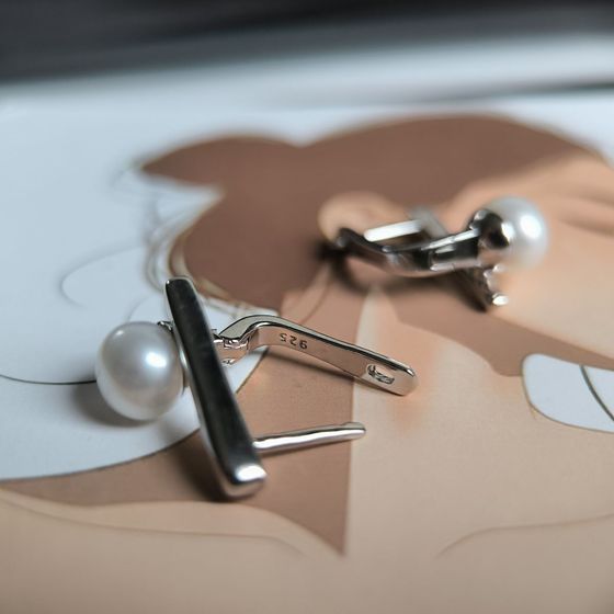 Серебряные серьги с жемчугом