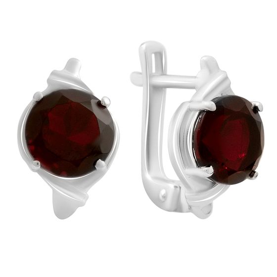 Серебряные серьги с гранатом nano 3.425ct