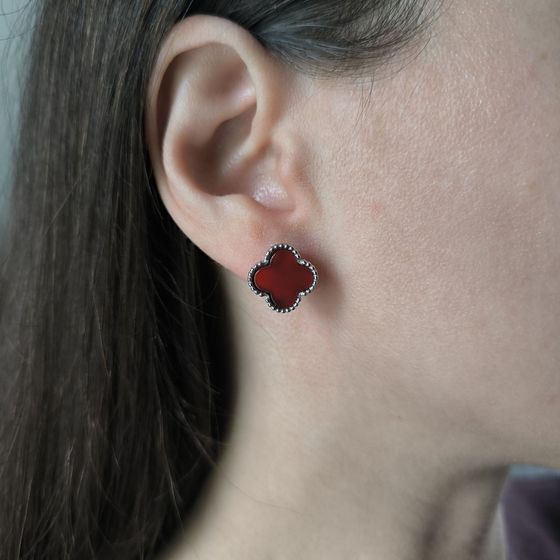 Серебряные серьги с агатом