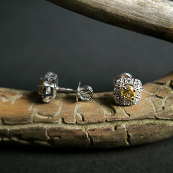 Серебряные серьги с цитрином nano 0.665ct