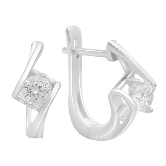 Серебряные серьги с фианитами