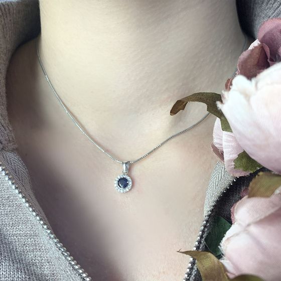 Серебряная подвеска с сапфиром 0.9ct
