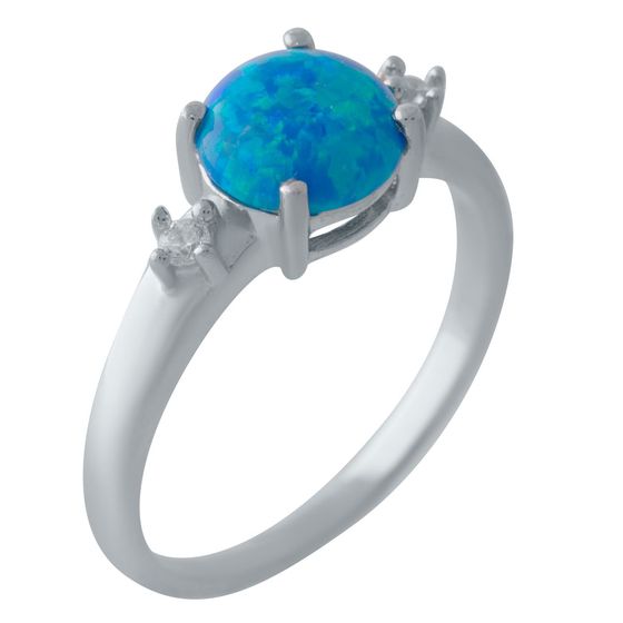 Серебряное кольцо с опалом 0.915ct, фианитами