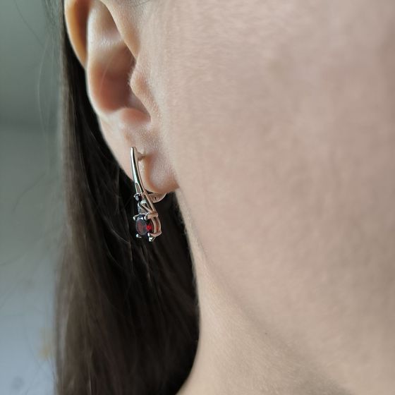 Серебряные серьги с гранатом 2.001ct