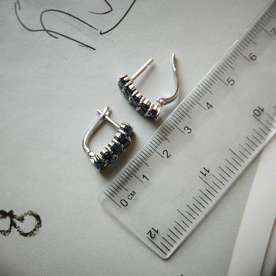 Серебряные серьги с сапфиром 4.68ct