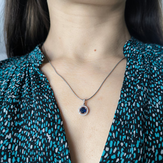Серебряная подвеска с сапфиром nano 0.9ct