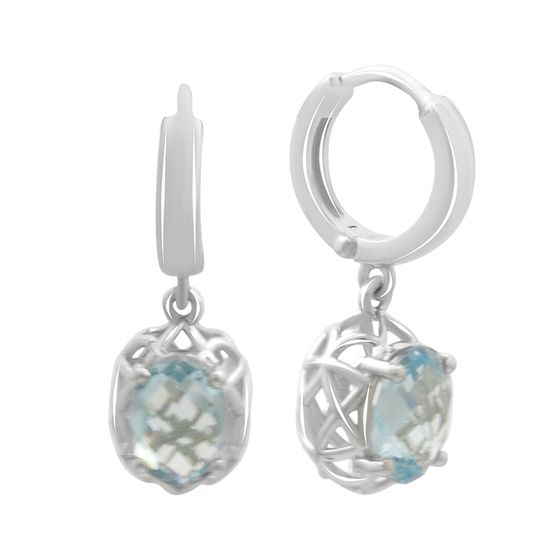 Серебряные серьги с топазом 5.642ct