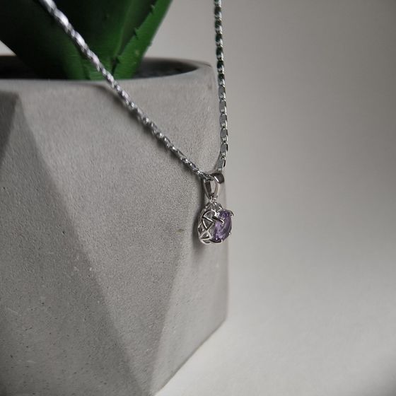 Серебряная подвеска с аметистом 1.017ct