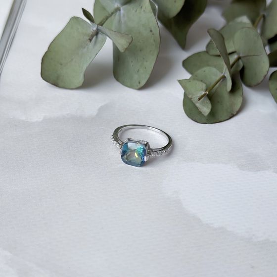 Серебряное кольцо с мистик топазом 2.523ct